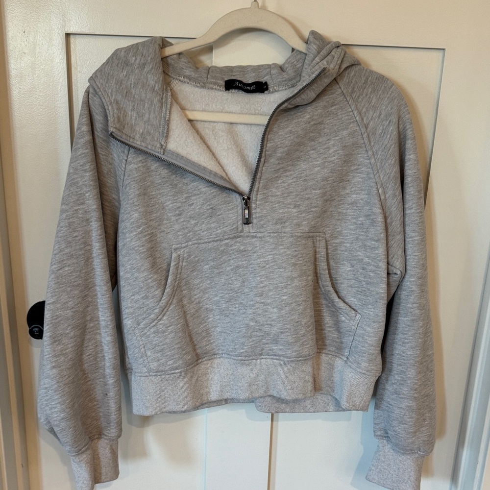Heather Gray Half-Zip Hoodie